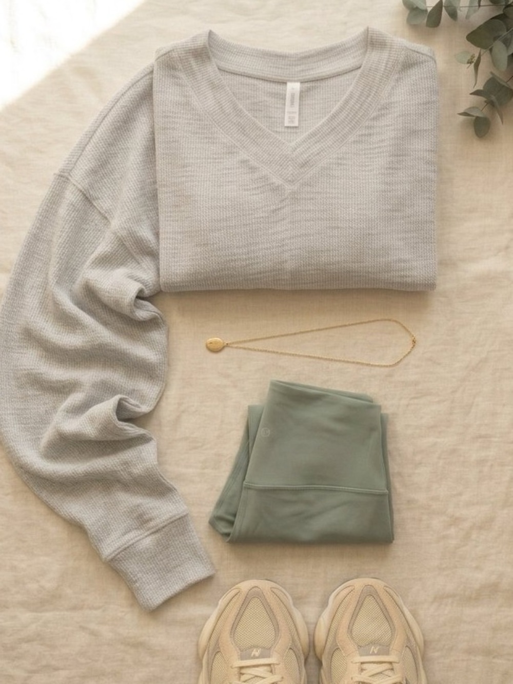 Light Gray V-Neck Pullover Sweater